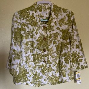 💖Charter Club short linen jacket